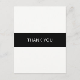 Cartão de agradecimento preto e branco simples - p