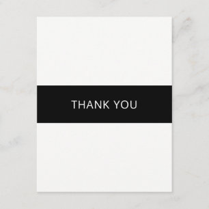 Cartão de agradecimento preto e branco simples - p