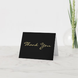 Cartão de Agradecimento Preto Personalizado Elegan