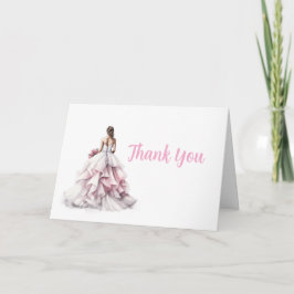 Cartão De Agradecimento Pretty in Pink Bridal Shower Thank You Card