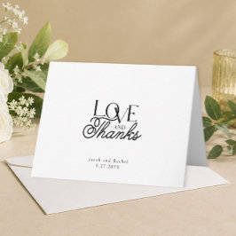 Cartão De Agradecimento Pretty Love & Thanks Script Modern Wedding