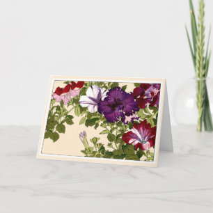 Cartão De Agradecimento Pretty Petunias Botanical Art Card