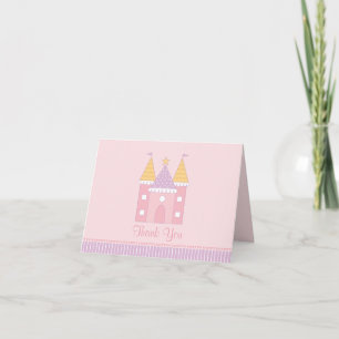 Cartão De Agradecimento Pretty Pink Princess Castle Girls Birthday Party