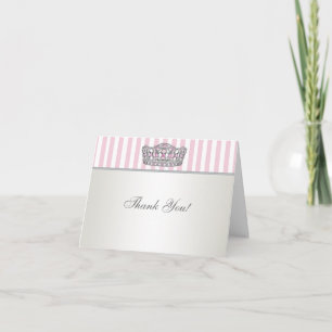 Cartão De Agradecimento Pretty Pink Princess Thank You Card