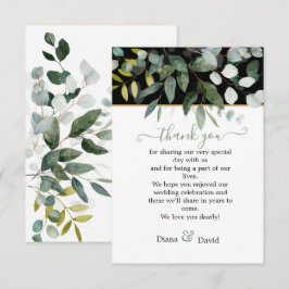 Cartão De Agradecimento PRIMAVERA BEAUTY BOTANICAL GREENERY Weding
