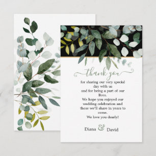 Cartão De Agradecimento PRIMAVERA BEAUTY BOTANICAL GREENERY Weding