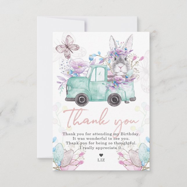 Cartão De Agradecimento Primavera Birthday (Frente)