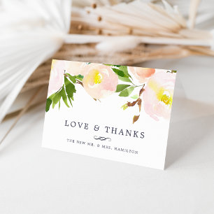 Cartão De Agradecimento Primavera Blush Floral Obrigado