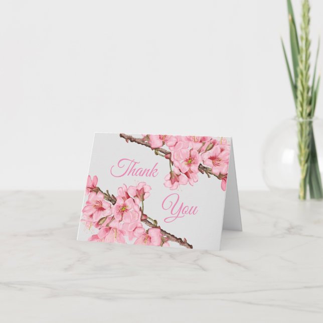 Cartão De Agradecimento Primavera cereja floresce (Frente)