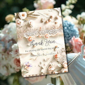 Cartão de Agradecimento Primavera com Foto de Flor