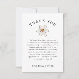 Cartão De Agradecimento Primavera Daffodil Flower Obrigado Chá de fraldas