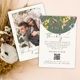 Cartão De Agradecimento Primavera Fall Boho Wildflower Bloom Whimical