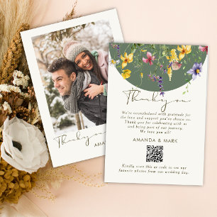 Cartão De Agradecimento Primavera Fall Boho Wildflower Bloom Whimical