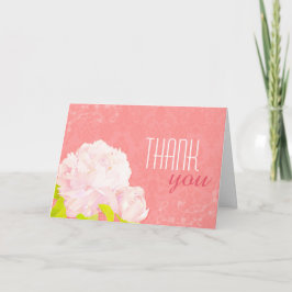 Cartão De Agradecimento Primavera Peony Coral Wedding Obrigado