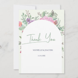 Cartão De Agradecimento Primavera Summer Floral Boho Garden