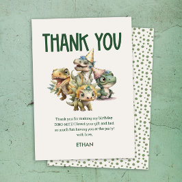 Cartão De Agradecimento Primeira Festa de aniversário de Dinossauro Selvag