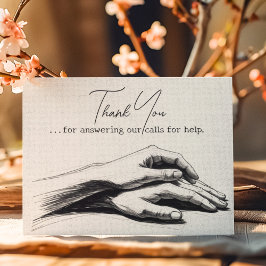 Cartão De Agradecimento Primeira Polícia de Bombeiros Responsável Obrigado