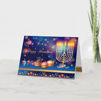 Cartão De Agradecimento Primeira Vela do Festival das Luzes de Hanukkah