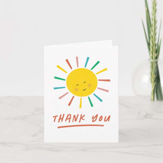 Cartão De Agradecimento Primeira Volta ao Sol Aniversário Infantil  (Frente)