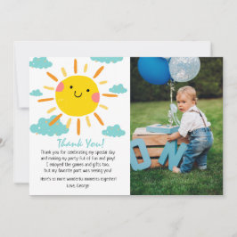 Cartão De Agradecimento Primeira Volta ao Sol Foto 1º Aniversário