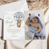 Primeiro aniversario Blue Bear Hot Air Balloon Boy