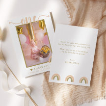 Primeiro aniversário Boho Rainbow Foto Dourada ros