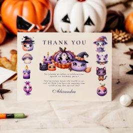 Cartão De Agradecimento Primeiro Aniversário Cute Spooky