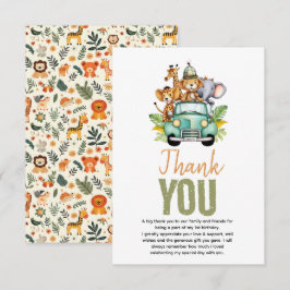 Cartão De Agradecimento Primeiro aniversario de Aventura Selva Selva