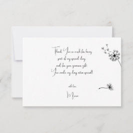 Cartão De Agradecimento Primeiro aniversário de Dandelion