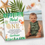 Cartão De Agradecimento Primeiro aniversario de Fotografia de Luau Boys Tr<br><div class="desc">Diga obrigado seu estilo com este primeiro aniversario de tendências,  obrigado cartas. A foto e o texto do modelo é fácil de personalizar e sua família e amigos ficarão entusiasmados quando receberem esse obrigado fabuloso.</div>