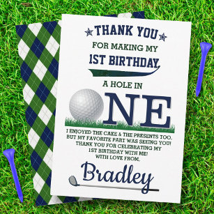 Cartão De Agradecimento Primeiro aniversario de Golf PAR-TEE