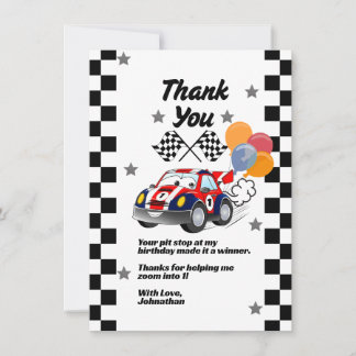 Cartão De Agradecimento Primeiro Aniversário do Rapaz Rápido Obrigado Carr