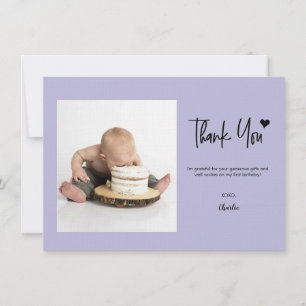 Cartão De Agradecimento Primeiro Aniversário Foto Personalizada Moderno Ro