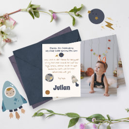 Cartão De Agradecimento Primeiro aniversário, primeira órbita ao redor do