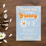 Cartão De Agradecimento Primeiro aniversario Retro Groovy One Boys<br><div class="desc">Diga obrigado seu estilo com este primeiro aniversario de tendências,  obrigado cartas. A formulação modelo é fácil de personalizar e sua família e amigos ficarão entusiasmados quando receberem esse obrigado fabuloso.</div>