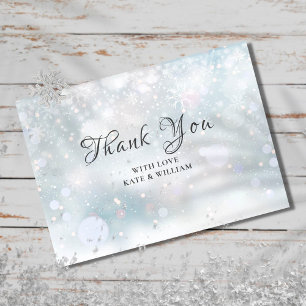 Cartão De Agradecimento Primeiros Flocos de Neve Obrigado