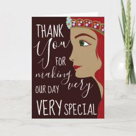 Cartão De Agradecimento Princesa Chá de fraldas Vermelho Obrigado