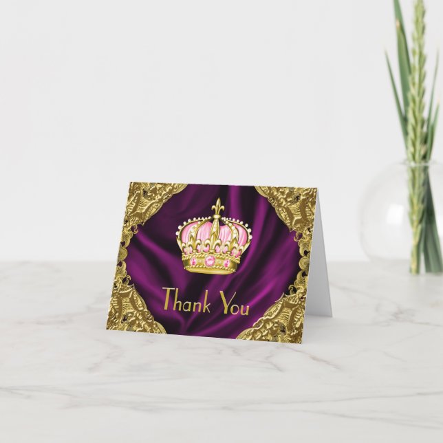 Cartão De Agradecimento Princesa Real Obrigada (Frente)