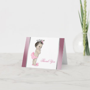 Cartão De Agradecimento Princesa Rosa Menina, Obrigado