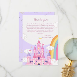 Cartão De Agradecimento Princesa Royal Castle Festa de aniversário