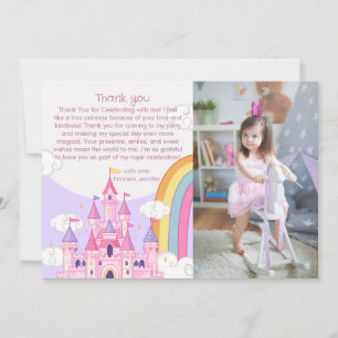 Cartão De Agradecimento Princesa Royal Castle Festa de aniversário