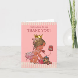 Cartão De Agradecimento Princesa Tocando Para Dizer Obrigado, Chá de frald