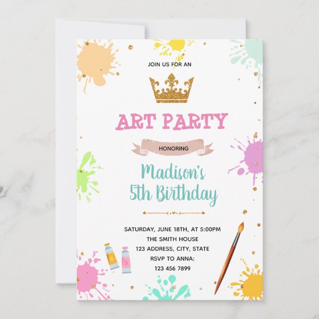 Cartão De Agradecimento Princesa Torre de Pintura Real (Frente)