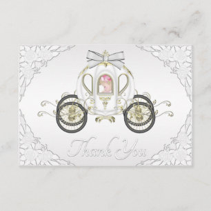 Cartão De Agradecimento Princesa Treinamento do bebé e obrigado branco do
