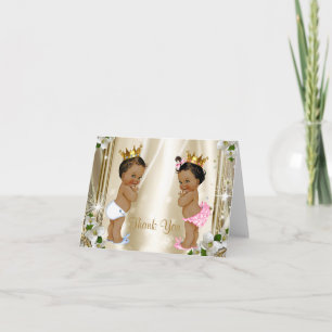 Cartão De Agradecimento Príncipe Princesa Bebê Obrigado Etnias