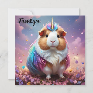 Cartão De Agradecimento Prism Pigtail: O Radiante Porco Unicórnio Guiné,