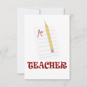 Cartão De Agradecimento Professor A+
