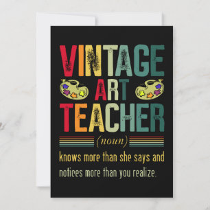 Cartão De Agradecimento Professor de Arte Vintage Engraçado Arte Artísti