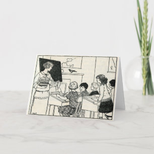 Cartão De Agradecimento Professor de Imagens Vintage Personalizável Obriga