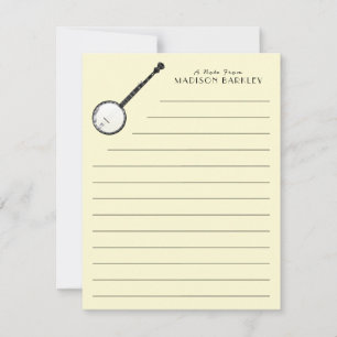 Cartão De Agradecimento Professor de Música Banjo Musical